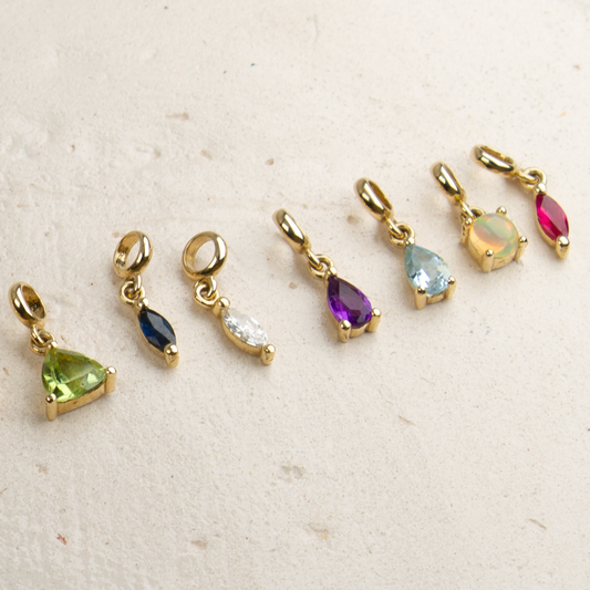 Safir Markiz Charm – Eylül Doğum Taşı – 14 Ayar Altın