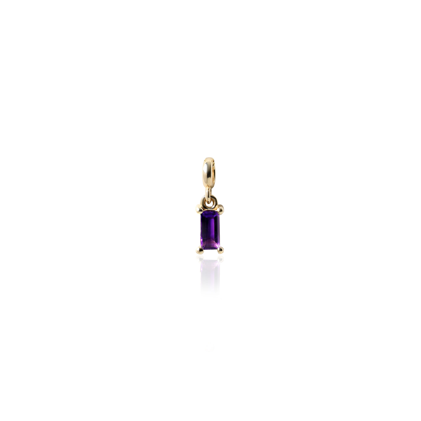 Ametist Baget Charm – Şubat Doğum Taşı – 14 Ayar Altın