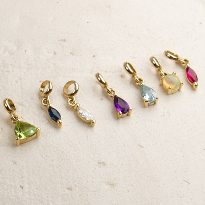 Safir Markiz Charm – Eylül Doğum Taşı – 14 Ayar Altın