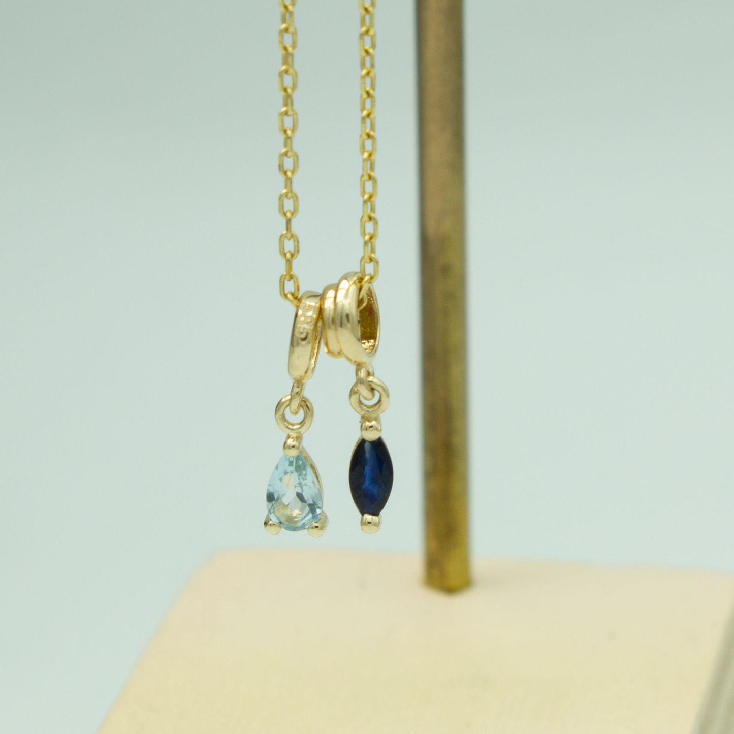 Safir Markiz Charm – Eylül Doğum Taşı – 14 Ayar Altın