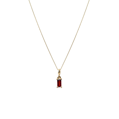 Garnet Kolye – 14 Ayar Altın Charm Kolye – Ocak Doğum Taşı