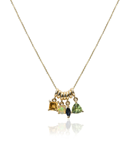 Peridot Kolye – 14 Ayar Altın Charm Kolye – Ağustos Doğum Taşı