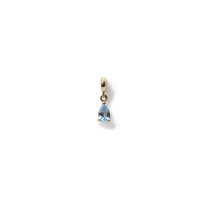 Aquamarine Charm – Mart Doğum Taşı – 14 Ayar Altın