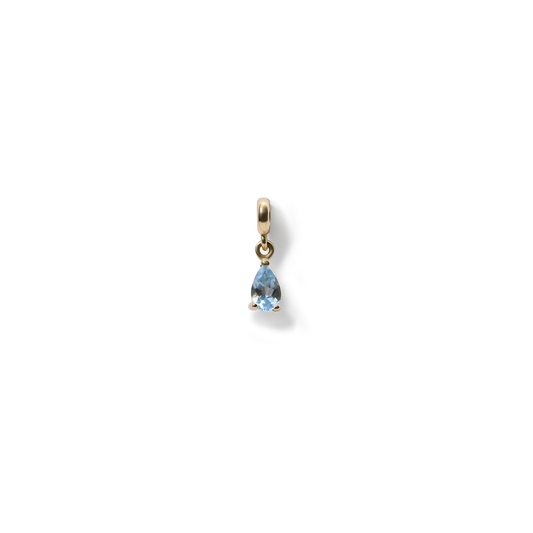 Aquamarine Charm – Mart Doğum Taşı – 14 Ayar Altın