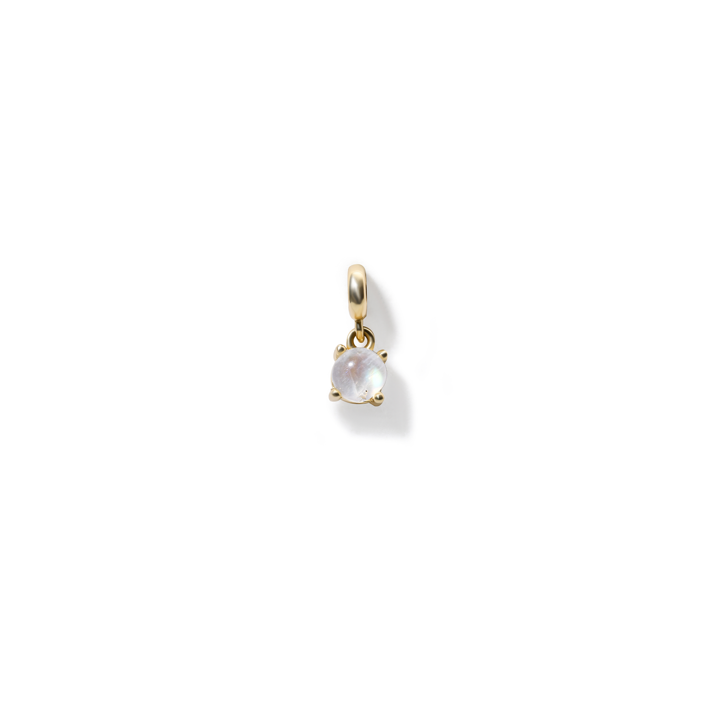 Ay Taşı Cabochon Charm – Haziran Doğum Taşı – 14 Ayar Altın