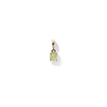 Opal Cabochon Charm – Ekim Doğum Taşı – 14 Ayar Altın