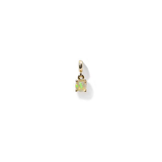 Opal Cabochon Charm – Ekim Doğum Taşı – 14 Ayar Altın