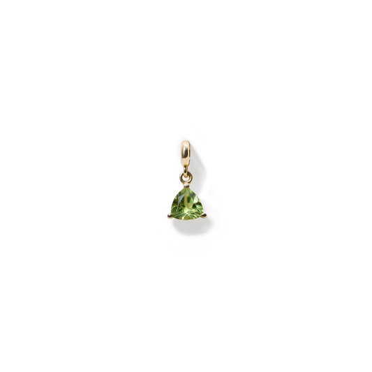 Peridot Üçgen Charm – Ağustos Doğum Taşı – 14 Ayar Altın
