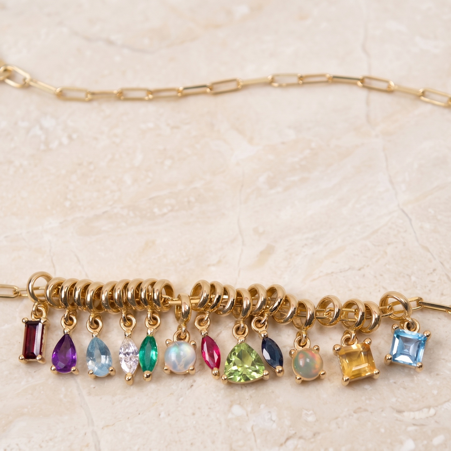 Yakut Markiz Charm – Temmuz Doğum Taşı – 14 Ayar Altın