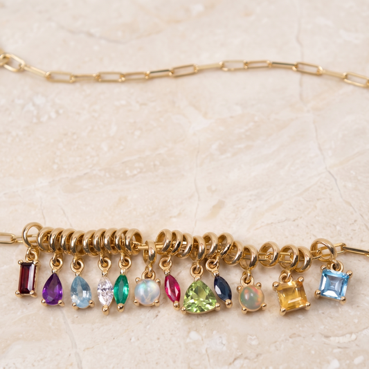 Yakut Markiz Charm – Temmuz Doğum Taşı – 14 Ayar Altın