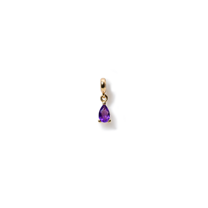 Ametist Damla Charm – Şubat Doğum Taşı - 14 Ayar Altın