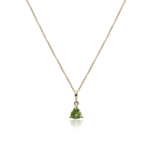 Peridot Kolye – 14 Ayar Altın Charm Kolye – Ağustos Doğum Taşı